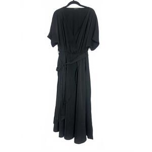 BloomChic Elegant Black Midi Dress with Belt Size 14/16